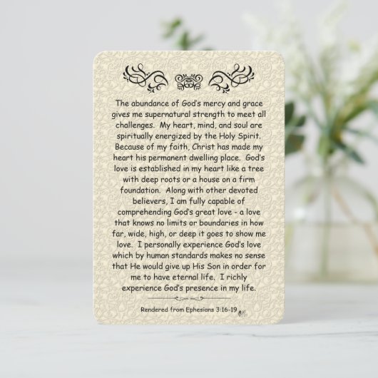 Ephesians 3:16 - de Kaart van de Nota van de Manus (Staand voorkant)