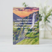 Ephesians 3:16 KJV Bijbel Verse Pic Flat Greeting Kaart (Staand voorkant)