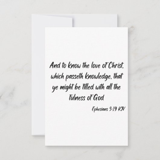 Ephesians 3:19 KJV Bijbelscriptproet Kaart (Voorkant)