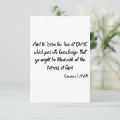 Ephesians 3:19 KJV Bijbelscriptproet Kaart (Staand voorkant)