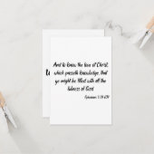Ephesians 3:19 KJV Bijbelscriptproet Kaart (Voorkant / Achterkant in situ)