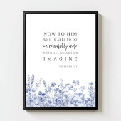 Ephesians 3:20 Chinoiserie Floral Bible Verse  Poster