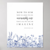 Ephesians 3:20 Chinoiserie Floral Bible Verse  Poster (Voorkant)