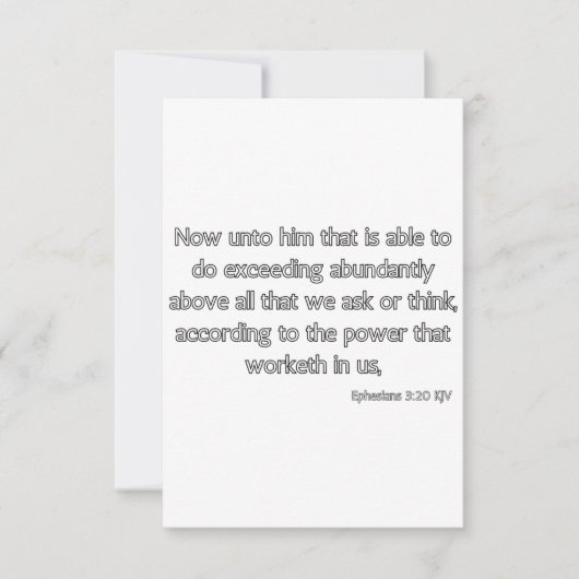Ephesians 3:20 KJV Bijbel Verse Flat Greeting Kaart (Voorkant)