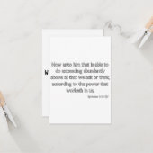 Ephesians 3:20 KJV Bijbel Verse Flat Greeting Kaart (Voorkant / Achterkant in situ)