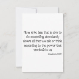 Ephesians 3:20 KJV Bijbel Verse Flat Greeting Kaart