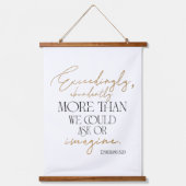 Ephesians 3:20 Verse Wood met bovenzijde wandtapij Hangend Wandkleed (Voorkant)