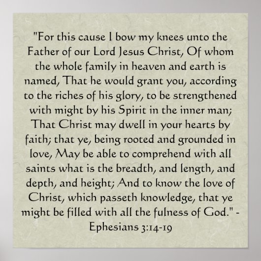 Ephesians 3 Afdrukken Poster (Voorkant)