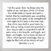 Ephesians 3 Afdrukken Poster (Voorkant)