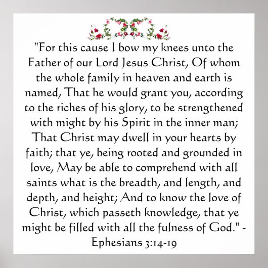 Ephesians 3 Afdrukken Poster (Voorkant)