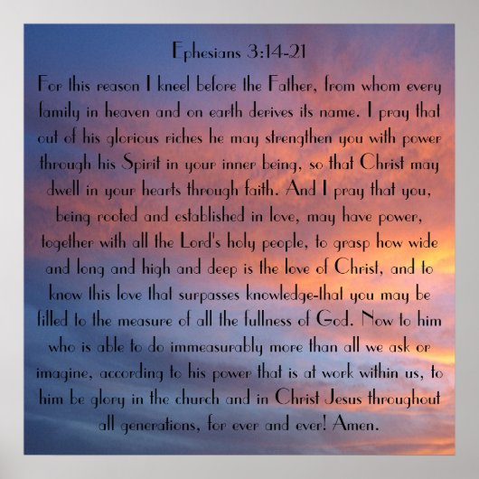 Ephesians 3 Poster (Voorkant)