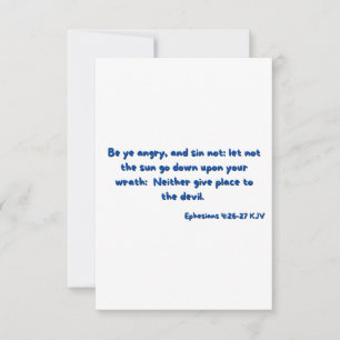Ephesians 4:26-27 Bijbelverse platte groet Kaart