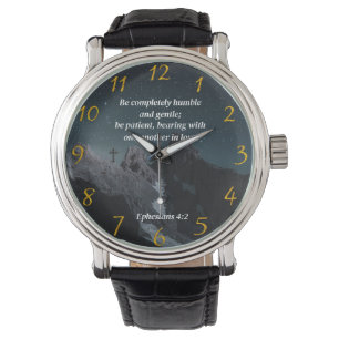Ephesians 4:2 Christelijk Faith gebed Horloge