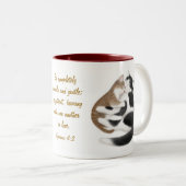 Ephesians 4:2 Liefde katten Bijbelse Mok (Voorkant rechts)