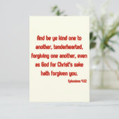 Ephesians 4:32 KJV Bijbel Verse Flat Greeting Kaart (Staand voorkant)