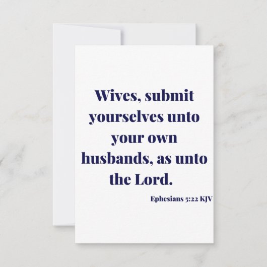 Ephesians 5:22 KJV Bijbelscriptgroet Kaart (Voorkant)