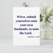 Ephesians 5:22 KJV Bijbelscriptgroet Kaart (Staand voorkant)