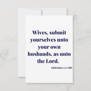 Ephesians 5:22 KJV Bijbelscriptgroet Kaart