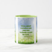 Ephesians 5:22 KJV Bijbelscripts Pic Two-Tone Mok (Midden)