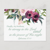 Ephesians 6:10 Bijbelverse Motivatie Briefkaart (Voorkant)
