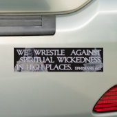 Ephesians 6:12 Bijbelcitaat Bumpersticker (Op auto)