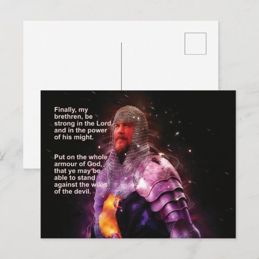 Ephesians 6 Bijbelverse geworpen op de gehele harn Briefkaart (Voorkant / Achterkant)