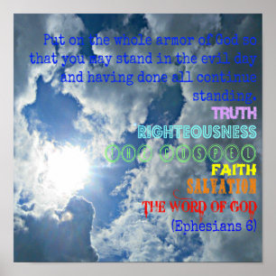 Ephesians Bijbel zet het hele harnas van God op Poster