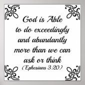 Ephesians BijbelGod is in staat om het buitengewoo Poster (Voorkant)