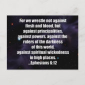 Ephesians bijbelverf 6:12 op ruimteachtergrond briefkaart (Voorkant)