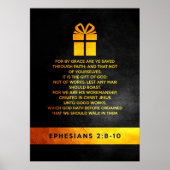 Ephesians Bijbelverse 2:8-10 Poster (Voorkant)