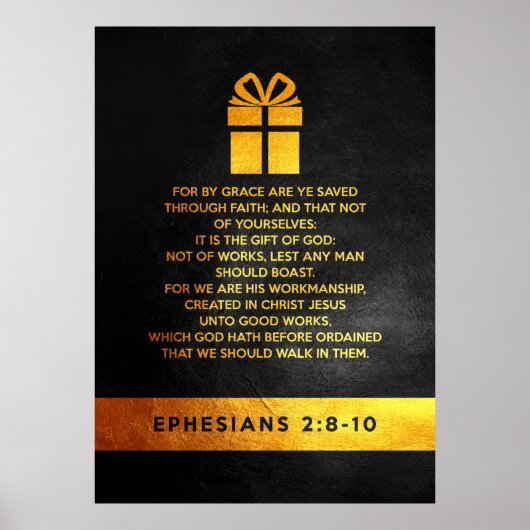 Ephesians Bijbelverse 2:8-10 Poster (Voorkant)