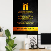 Ephesians Bijbelverse 2:8-10 Poster (Thuiskantoor)