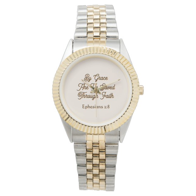 Ephesians By Grace are Ye Saved Scripture  Horloge (Voorkant)