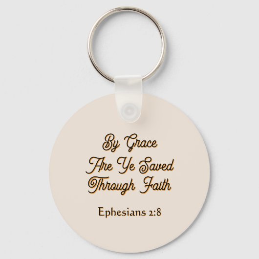 Ephesians By Grace are Ye Saved Scripture  Sleutelhanger (Voorkant)