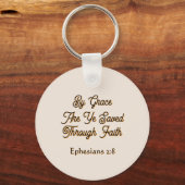 Ephesians By Grace are Ye Saved Scripture  Sleutelhanger (Voorkant)