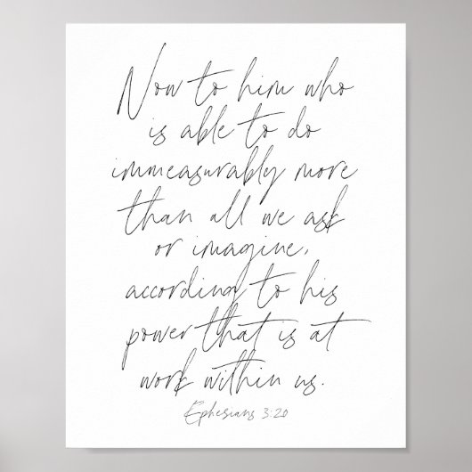Ephesians script 3:20 poster (Voorkant)