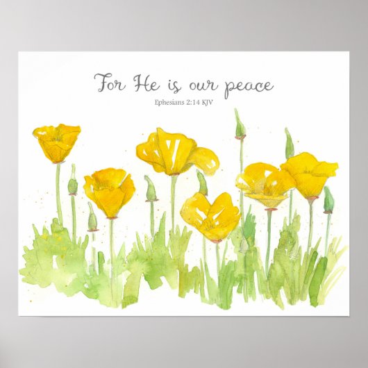 Ephesians Scripture California Poppy Flowers Poster (Voorkant)