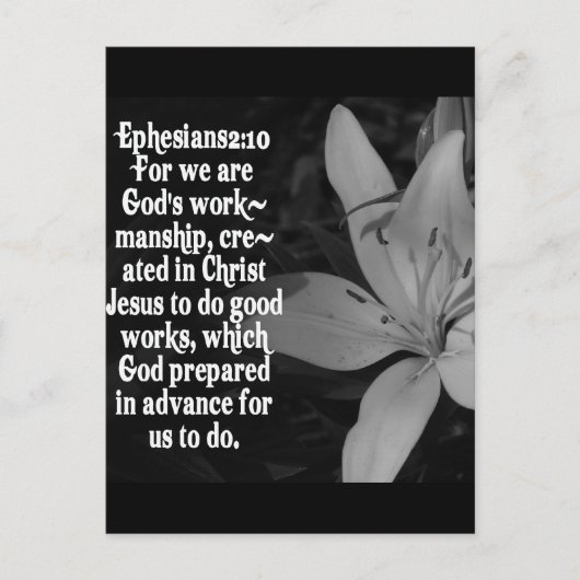 EPHESIËN 2:10 BIBLE SCRIPTURE QUOTE BRIEFKAART (Voorkant)