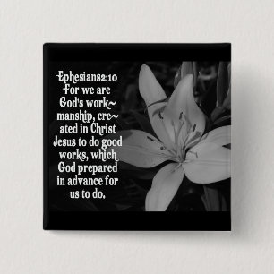 EPHESIËN 2:10 BIBLE SCRIPTURE QUOTE VIERKANTE BUTTON 5,1 CM