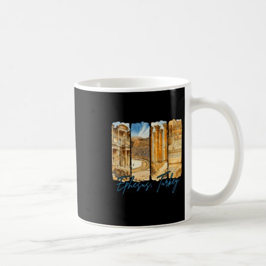 Ephesus Turkey Traveling Trip Brushstroke Souvenir Koffiemok (Rechts)