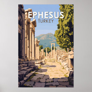 Ephesus Turkije Reizen Kunst Vintage Poster