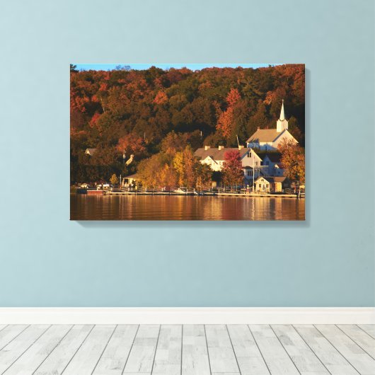 Ephraim, Wisconsin bij Sunset Canvas Gallery Wrap (Insitu (Houten vloer))