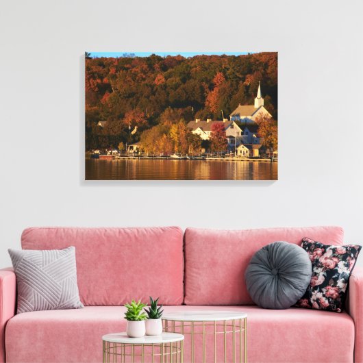 Ephraim, Wisconsin bij Sunset Canvas Gallery Wrap Afdruk (Insitu (Woonkamer))