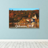 Ephraim, Wisconsin bij zonsondergang Canvas Afdruk (Insitu (Houten vloer))