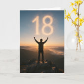 Epic 18th Birthday Mountain Sunrise  Kaart (Gele Bloem)