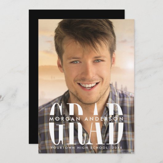 Epic Afstudeerder Vertical Photo Graduparty Kaart (Voorkant / Achterkant)