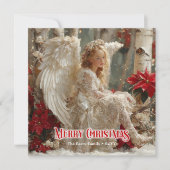 Epic angelic angel red gold festive inspiriting  feestdagenkaart (Voorkant)