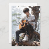 Epic Anime Guitarist Birthday Invitation - Customi Kaart (Voorkant / Achterkant)
