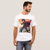 Epic Anime Hero at Sunset – Powerful Warrior with  T-shirt (Voorkant volledig)