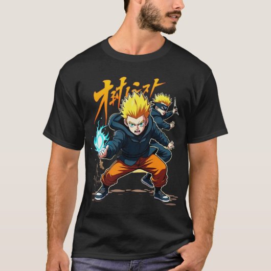 Epic Anime Warrior – Superpower boordevol actie T-shirt (Voorkant)